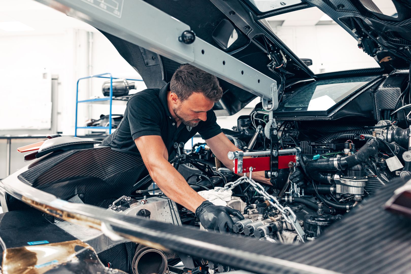 Working on engine