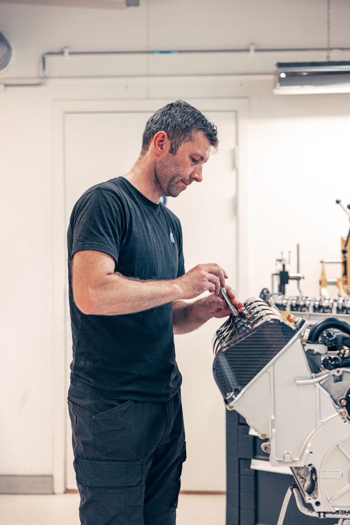 Man working on engine