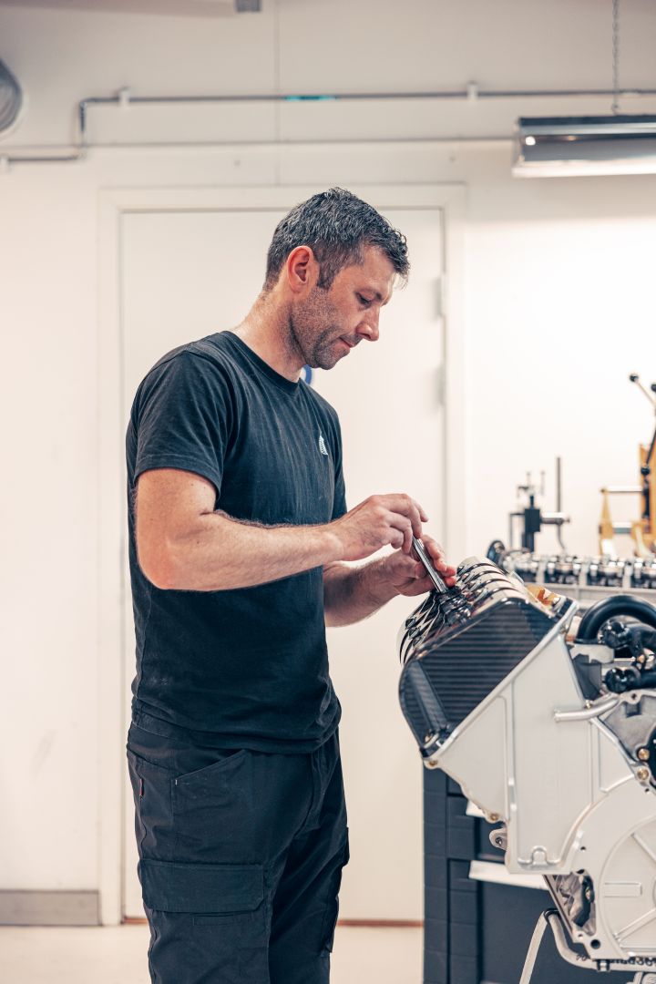 Man working on engine